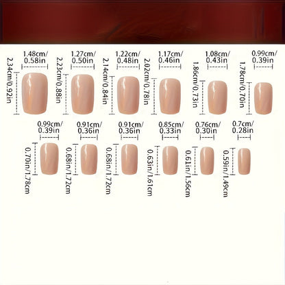 Press On Nails 216-Piece Nine-Set Random Mixed-Color Rhinestone Glossy Middle-Length Collection