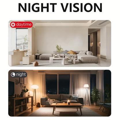2K Mini Magnetic Security Camera, Continuous Video Recording, Night Vision, 2.4G WiFi, USB & Battery Dual Power