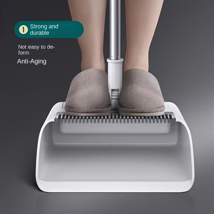 Broom and Dustpan Set with Long Handle - 2-in-1 3-in-1 4-in-1 Foldable Broom Dustpan Combo with Floor Brush for Home Office Dorm Room