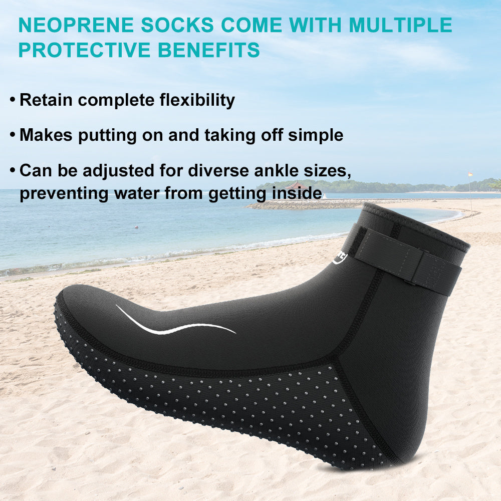 Neoprene Wetsuit Socks 3.5mm – High & Low Cut Water Booties, Non-Slip Anti-Abrasion for Diving Snorkeling Kayaking Beach Volleyball Surfing