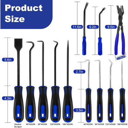 Car Trim Removal Tool Kit 17-Piece – Hook & Pick Set, Clip Removal Plier, Rivet Puller, Scraper & Telescoping Magnetic Pickup Automotive