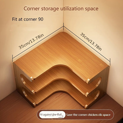 Corner Shelf Organizer 2 3 Tier Space Saving Desk Corner Rack for Home Office Bedroom Living Room