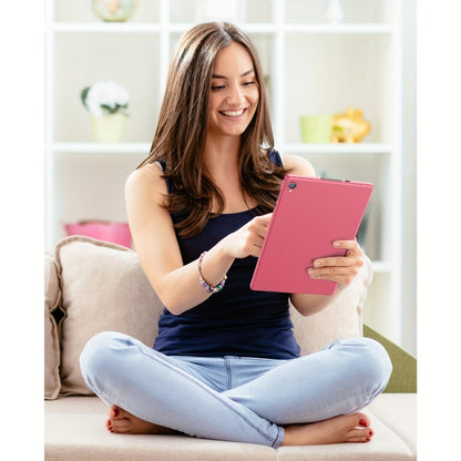 Android Tablet 10-Inch Pink with Android 12, Quad-Core CPU, IPS Touchscreen and Dual Cameras