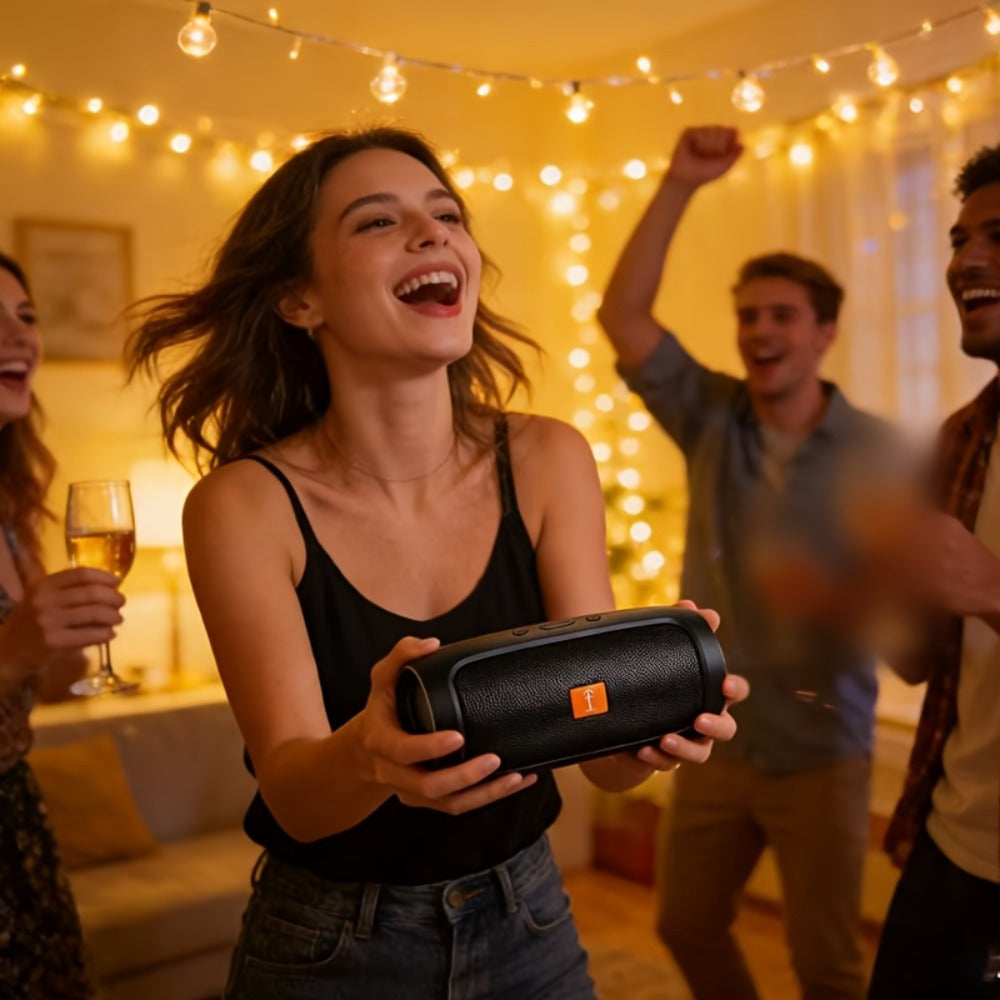 Portable Bluetooth Speaker F117 with 5.2-Channel Listing, Dual Speakers, Subwoofer and RGB Lights