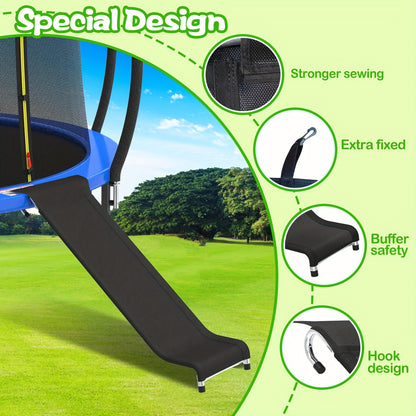 Trampoline Ladder and Slide Kit with Two-Step U-Hook Ladder, Black Slide and Pictured Mounting Hardware