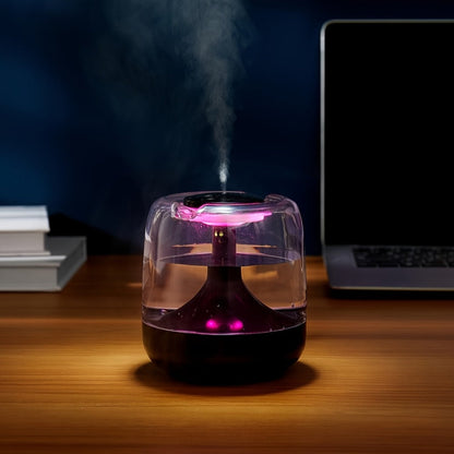 Cool Mist Humidifier with 7-Color Night Light & Transparent Tank, USB Quiet Humidifier 24H Runtime