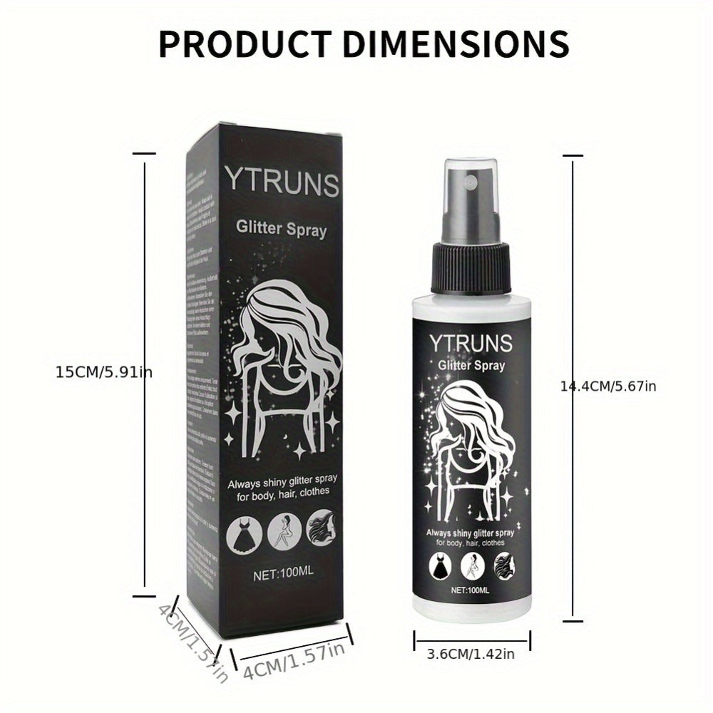 Glitter Spray for Hair & Body Quick Dry Shimmer Spray – High-Gloss Body Glitter for Face Lips Eyes Skin Festival Rave Party Photoshoot