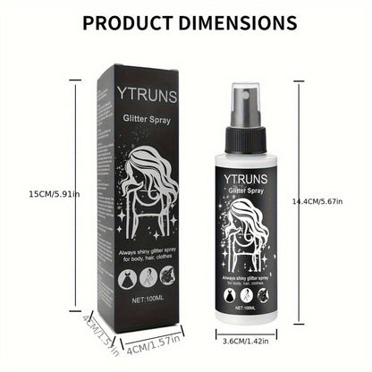 Glitter Spray for Hair & Body Quick Dry Shimmer Spray – High-Gloss Body Glitter for Face Lips Eyes Skin Festival Rave Party Photoshoot