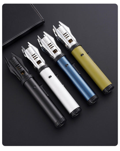 Windproof Turbo Torch Lighter 360 Degree Ignition Metal Jet Flame Lighter with Safety Lock for Grilling, Camping and Outdoor Meals