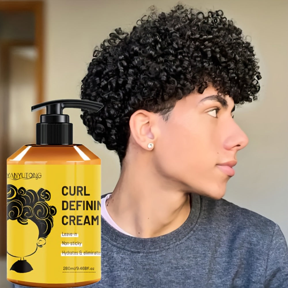 YANYULONG 280ml Curl Styling Cream with Avocado, Castor, Argan, Rosemary and Sweet Almond Oils