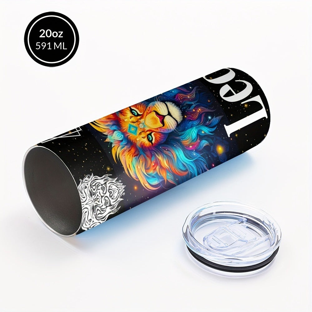 Insulated Tumbler 20oz Zodiac Horoscope 304 Stainless Steel with Lid, Straw and 12 Sign Choices
