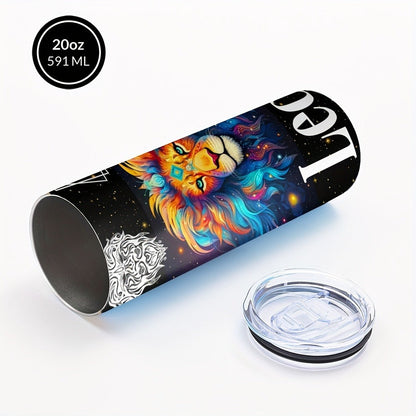 Insulated Tumbler 20oz Zodiac Horoscope 304 Stainless Steel with Lid, Straw and 12 Sign Choices