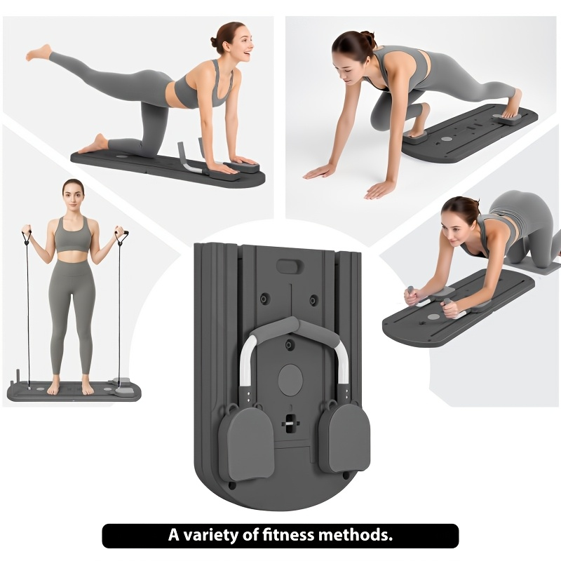 Home Pilates Training Board 8-in-1 – 350LB Capacity, PP Anti-Distortion, Foldable with Resistance Bands & Non-Slip Feet for Shoulders