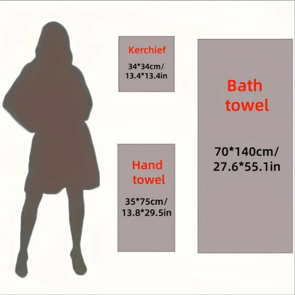 Five-Piece Patterned Bath Towel Set with One Bath Towel, Two Hand Towels and Two Washcloths in Three Colors
