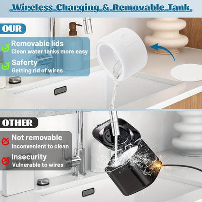 Electric Ultrasonic Cleaner Machine for Dentures Jewelry & Glasses – USB Rechargeable 3 Speeds Auto Timer 180ml Tank One-Touch Portable