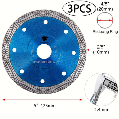 Diamond Saw Blade 4-1/2 Inch 3-Pack X-Teeth Ultra Thin Dry Wet Cut for Porcelain Ceramic Tile for an Everyday Personal Care Routine