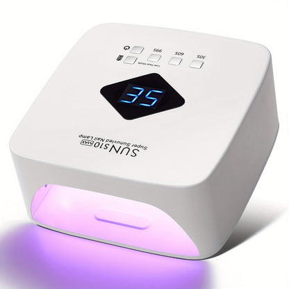LED Nail Lamp Rechargeable HD Display Smart Nail Dryer Fast Cure All Gel Polish UV Light Cordless Portable Low Heat Mode Home Salon