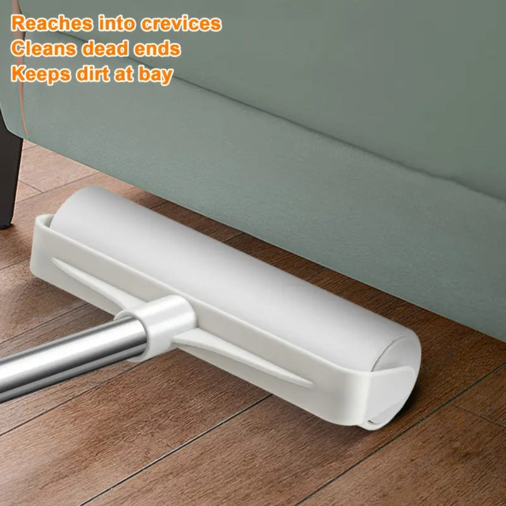 Pet Hair Removal Set 4 Piece Extendable Mop Brush with 3 Sticky Roller Refill Rolls for Floor Sofa Carpet Furniture Lint Roller Mop Combo