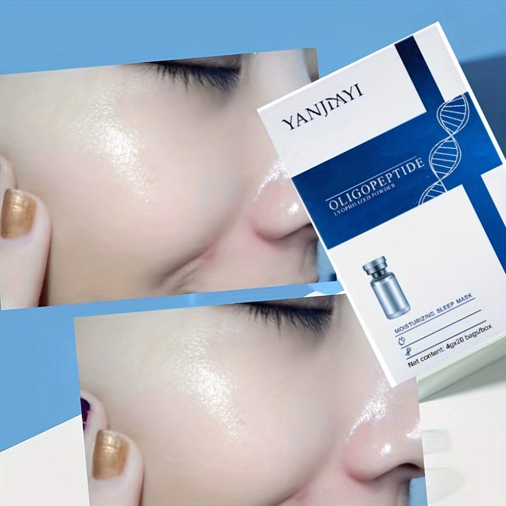 Overnight Sleep Mask Gel with Niacinamide Oligopeptide & Hyaluronic Acid, Alcohol-Free Night Serum for Dry Skin