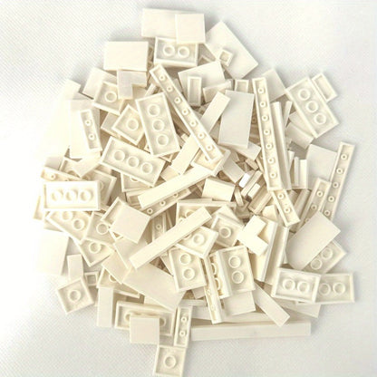 Bulk Flat Tile Building Blocks 150 Pcs – Smooth Thin Plate Bricks 1x1 1x2 1x6 LEGO Compatible MOC Accessories Kids Creative Building DIY