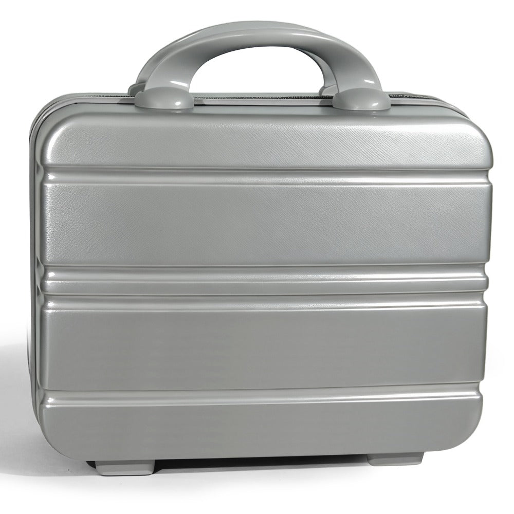 Hard Shell Makeup Travel Case Waterproof Pressure-Proof Portable Cosmetic Suitcase with Elastic Band Luggage Attachment Carry-On Organizer