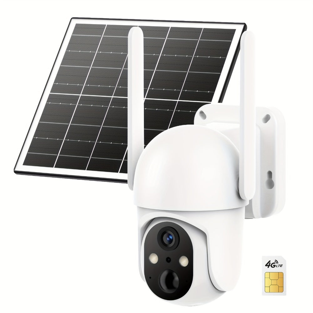 4G LTE Solar Trail Camera No WiFi Needed, Outdoor Security Camera 4K Night Vision, 360° Pan Tilt Live View