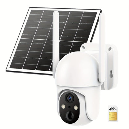 4G LTE Solar Trail Camera No WiFi Needed, Outdoor Security Camera 4K Night Vision, 360° Pan Tilt Live View