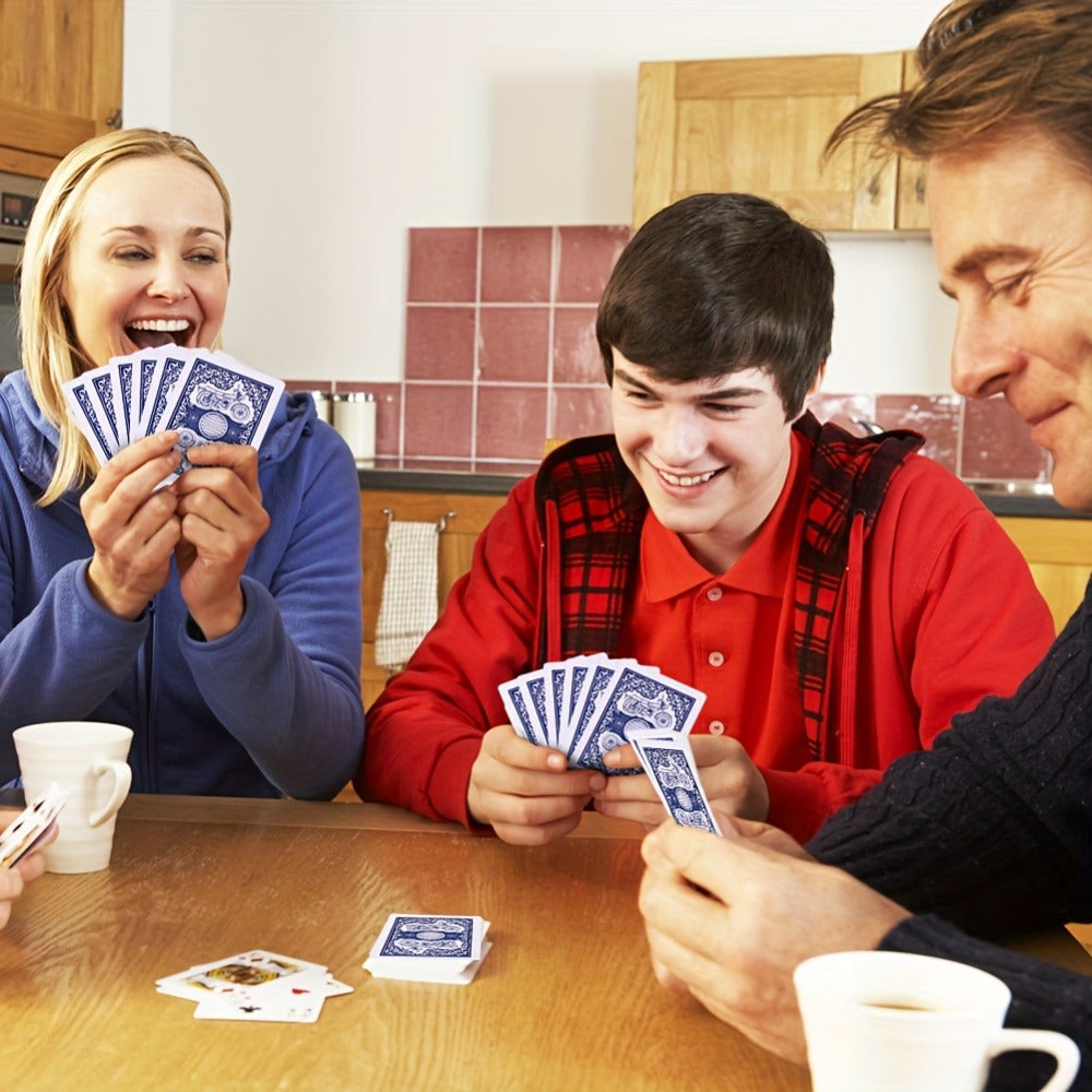 Bulk Playing Cards 24 Decks Pack 12 Blue & 12 Red Plastic-Coated Poker Size Standard Index – 52 Cards + 2 Jokers Each for Poker Family Games