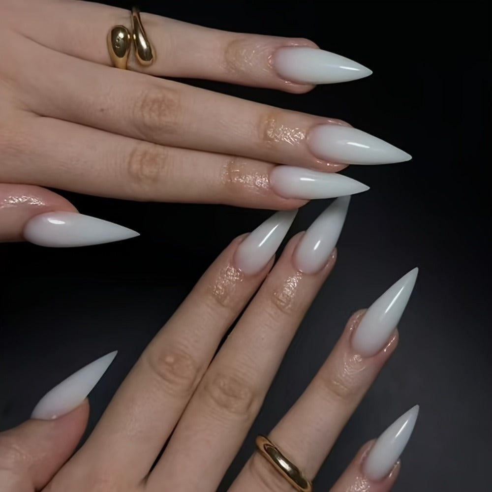 Press On Nails 10-Piece Cream Cat-Paw Set with Handmade 3D Design, Soft Matte or Glossy Finish