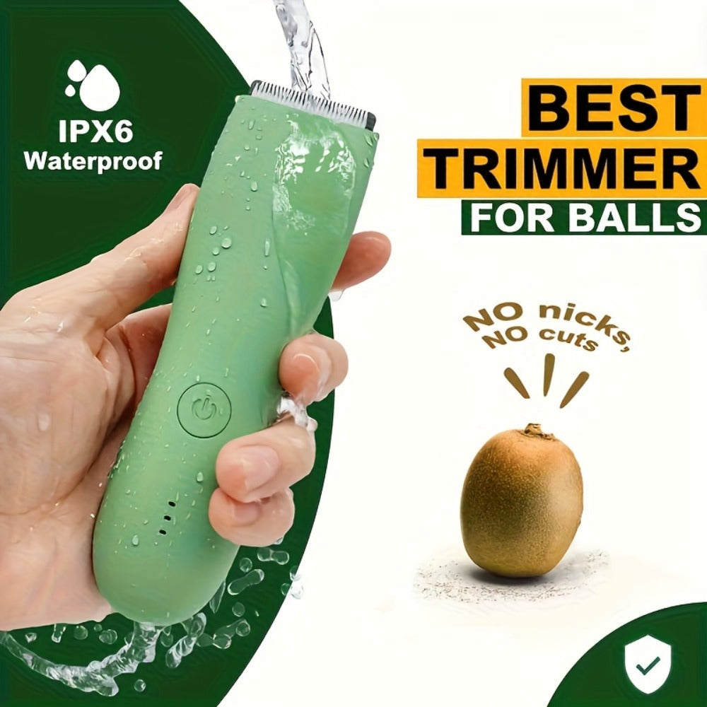 Electric Body Hair Trimmer for Women and Men with Replaceable Ceramic Blades – USB Rechargeable IPX5 Waterproof Pubic Groin Bikini Trimmer