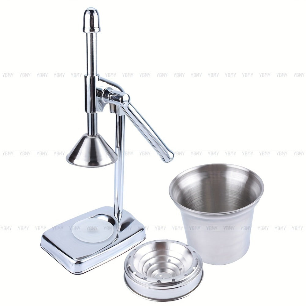 Manual Citrus Juicer Stainless Steel Lemon Squeezer with Lever Press for Home Cooking, Dining and Outdoor Meals