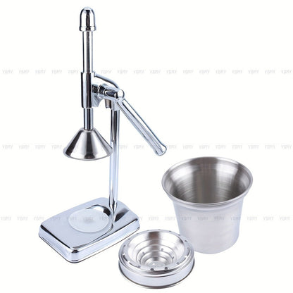 Manual Citrus Juicer Stainless Steel Lemon Squeezer with Lever Press for Home Cooking, Dining and Outdoor Meals