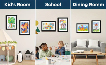 Kids Artwork Frames Front Opening Changeable 8.5x11 Inch Children Art Display Picture Frame for Drawing Crafts Photos Holds 130 Pieces Wood