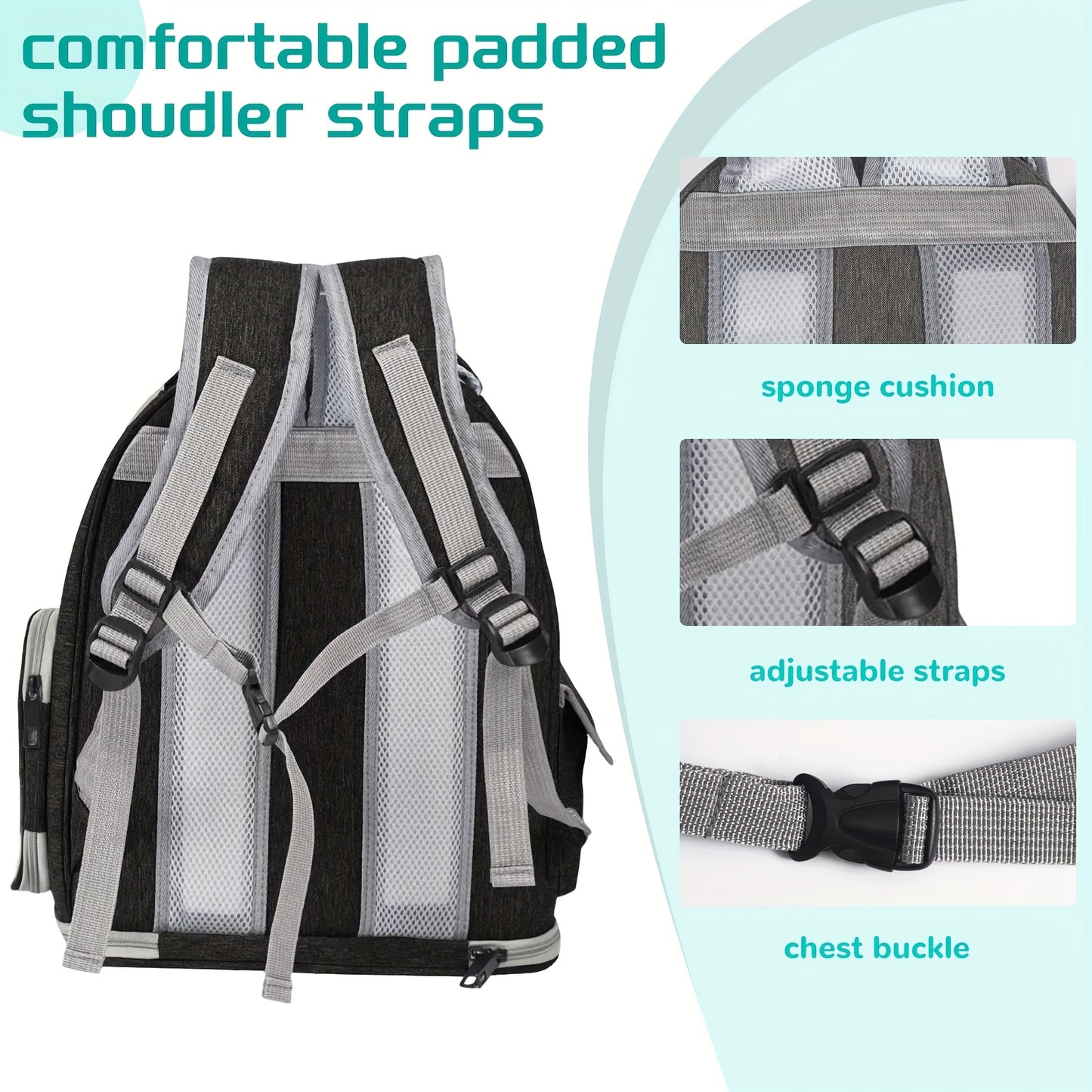 Cat Carrier Backpack Bubble Window Space Capsule Transparent Breathable Travel Bag for Cats & Kittens, Airline Approved Zipper & Pet Door