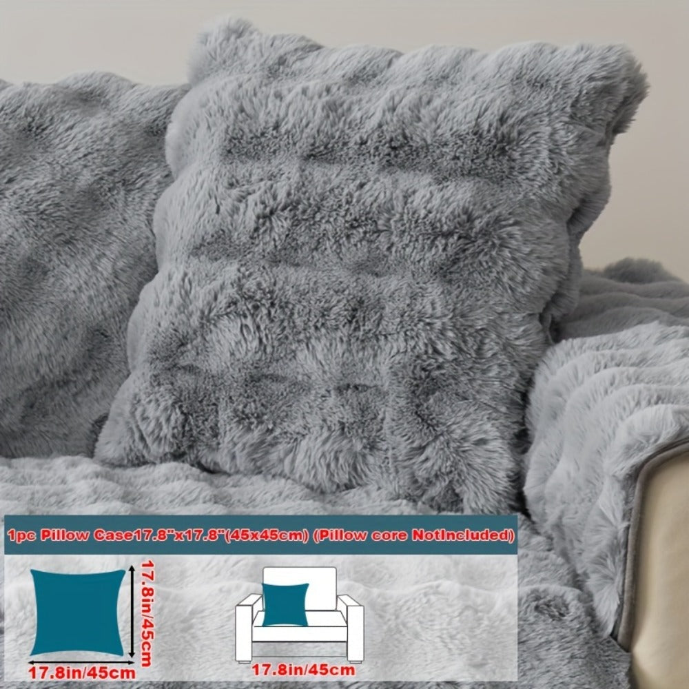 Sofa Cover Thick Faux Rabbit Plush Panels with Backing Detail for Seat, Armrest, Backrest or Pillowcase