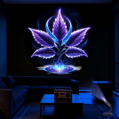 USB Projection Night Light 10-in-1 Mushroom Leaf LED Atmosphere Lamp Neon Aesthetic Room for Entryways, Bedrooms and Living Spaces