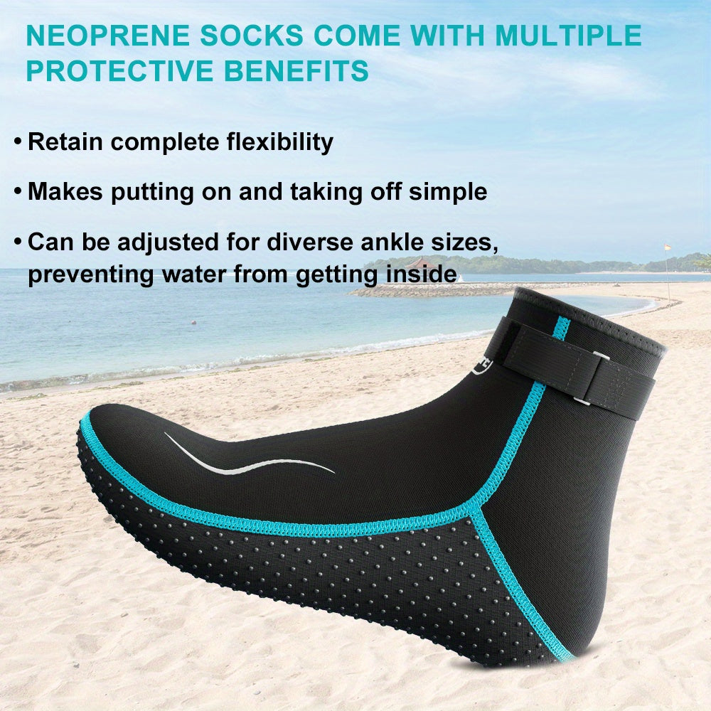 Neoprene Wetsuit Socks 3.5mm – High & Low Cut Water Booties, Non-Slip Anti-Abrasion for Diving Snorkeling Kayaking Beach Volleyball Surfing