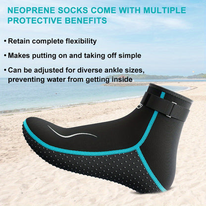 Neoprene Wetsuit Socks 3.5mm – High & Low Cut Water Booties, Non-Slip Anti-Abrasion for Diving Snorkeling Kayaking Beach Volleyball Surfing