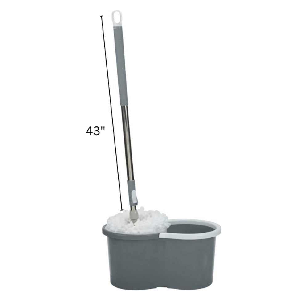 Spin Mop and Bucket with Wringer Set for Entryways, Bedrooms and Living Spaces, with the Listed Configuration