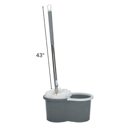 Spin Mop and Bucket with Wringer Set for Entryways, Bedrooms and Living Spaces, with the Listed Configuration