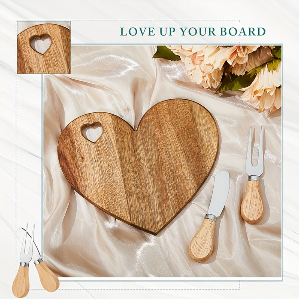 Mini Heart Charcuterie Board Set 6/12 Pack for Entryways, Bedrooms and Living Spaces, with the Listed Configuration