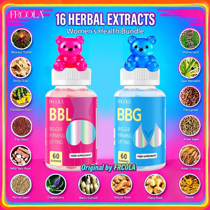 BBL Gummies for Women Butt Enhancement 60 Count Strawberry Flavor for Bath Time, Home Spa and Personal Care
