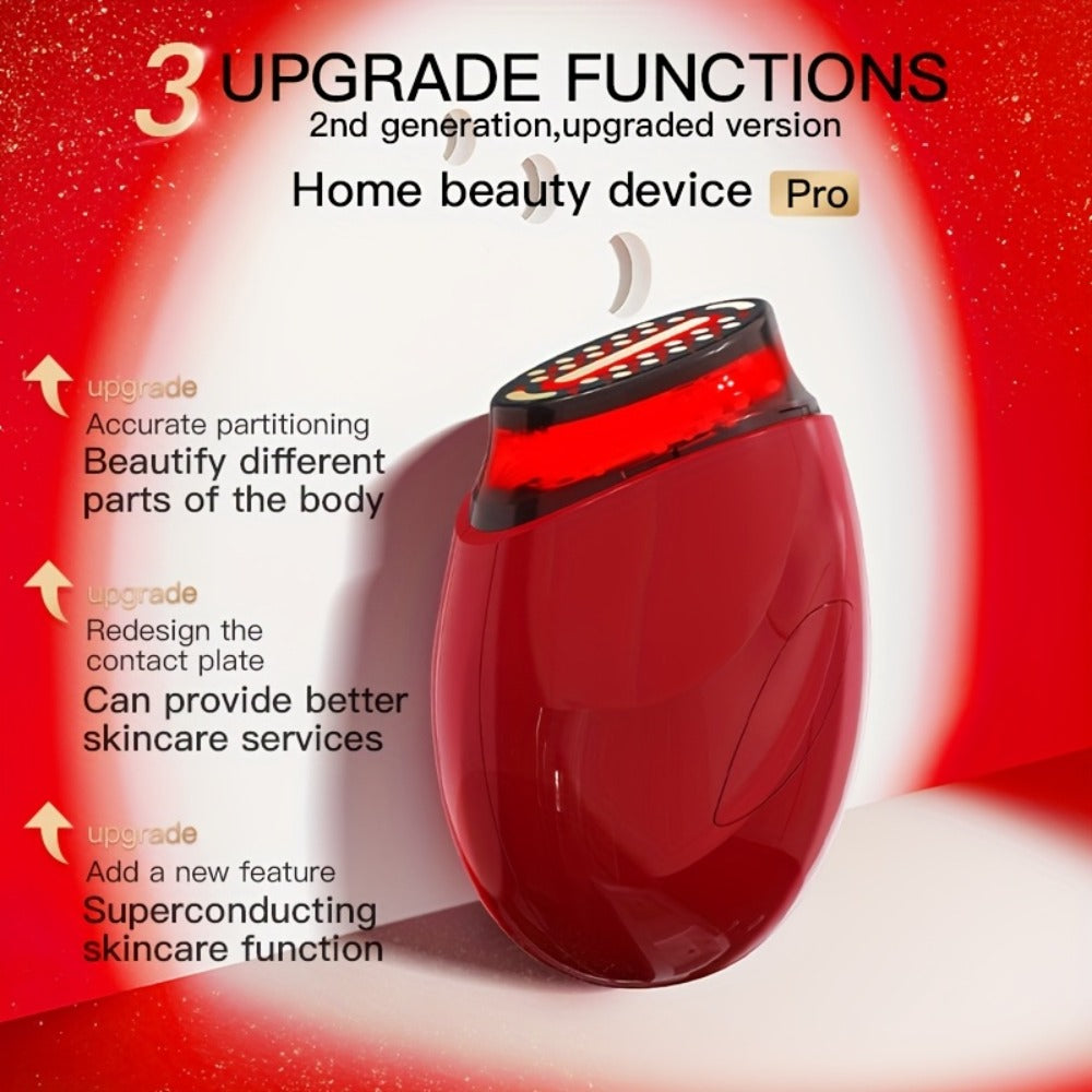 Handheld Beauty Device 3-in-1 Skincare Modes - USB Rechargeable Facial Care Tool with Color Light Therapy