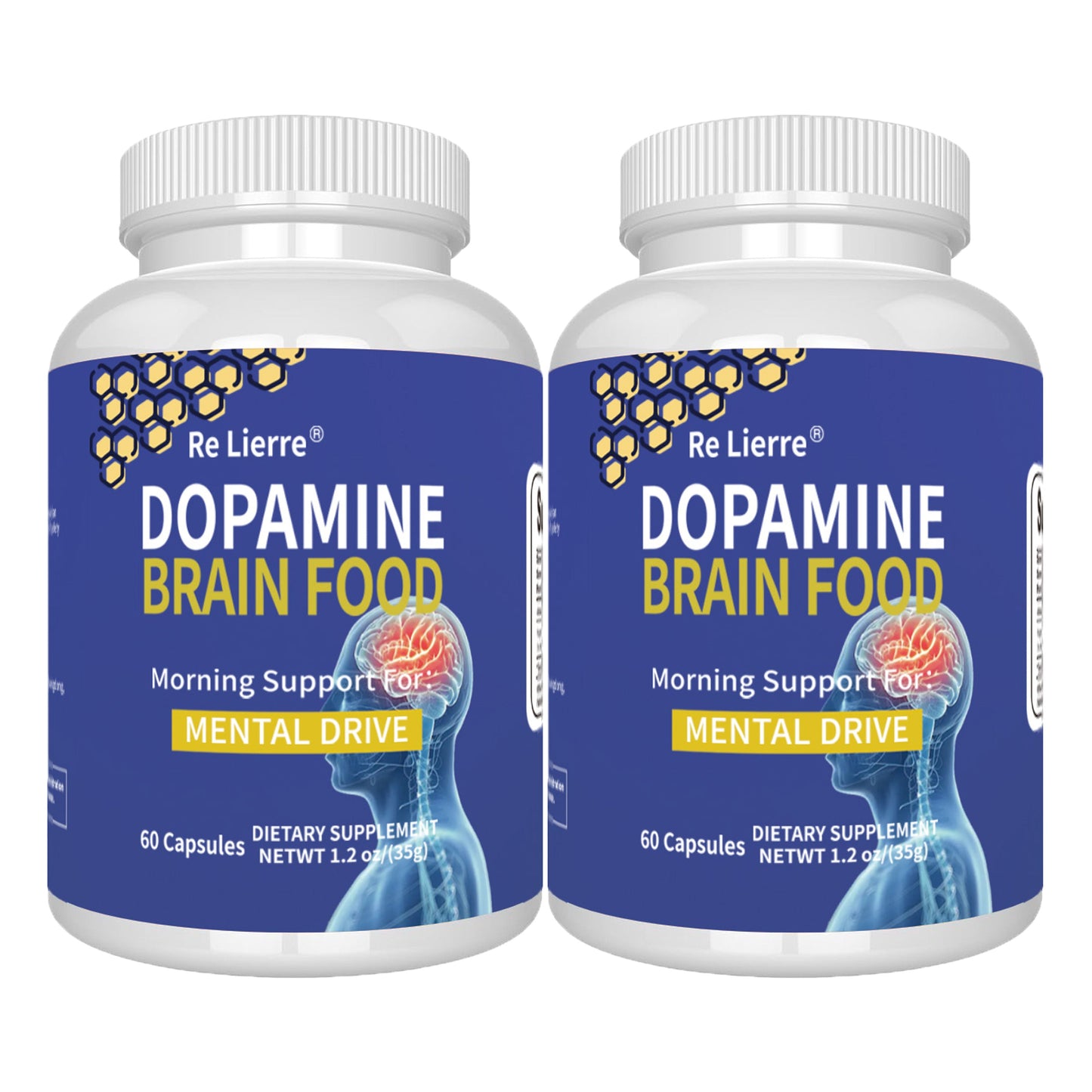 Magnesium Glycinate Brain & Sleep Capsules, Dopamine Support Nootropic Formula, Focus Mental Clarity Mood & Restorative Sleep