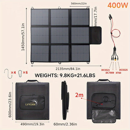 Foldable Solar Panel 120W 200W 300W 400W 22.5% High Efficiency Monocrystalline Portable Outdoor for Garden, Pathway and Patio Lighting