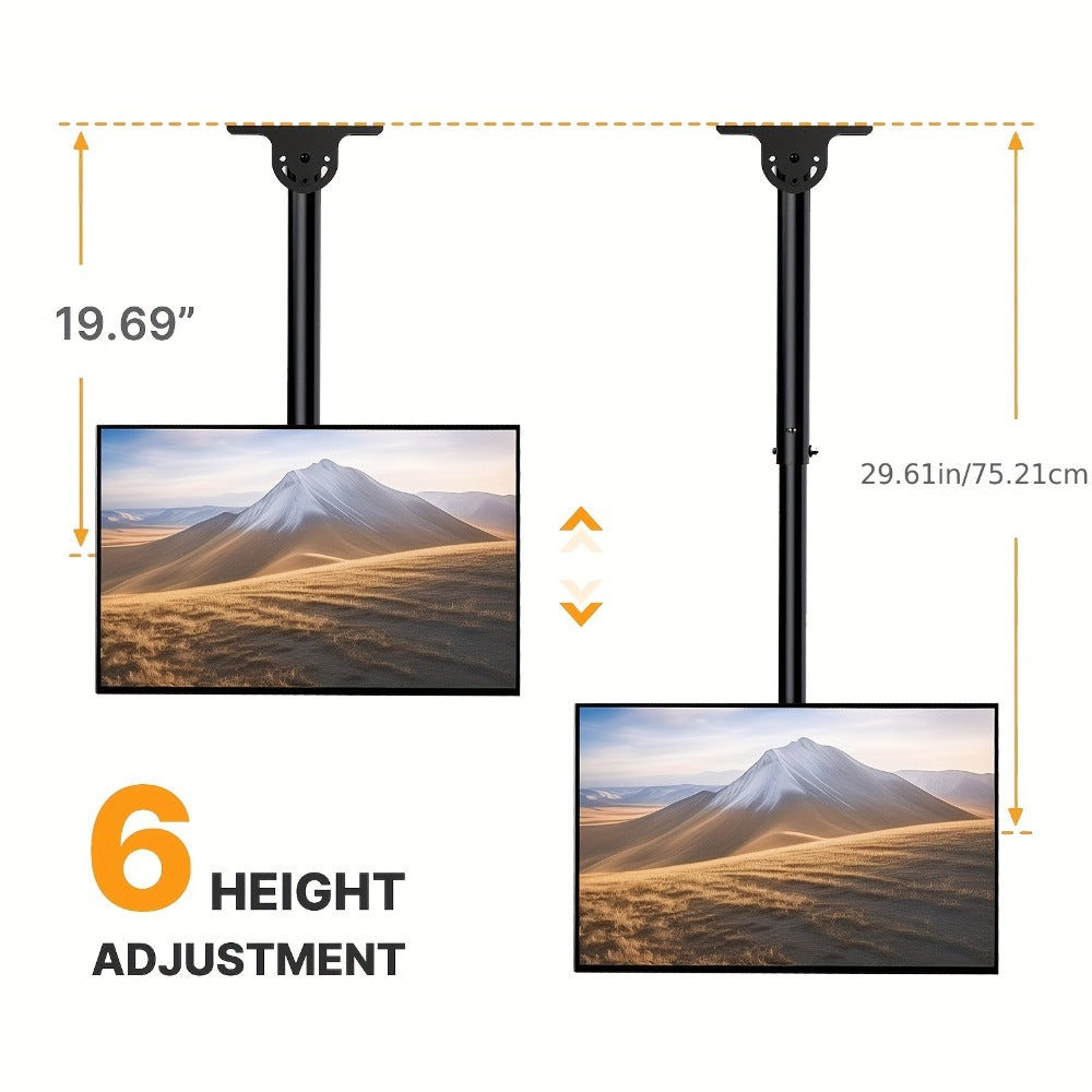 Ceiling TV Mount 37-75 Inch - 360° Swivel & Tilt Adjustable Bracket for Flat & Curved TVs up to, VESA 600x400mm