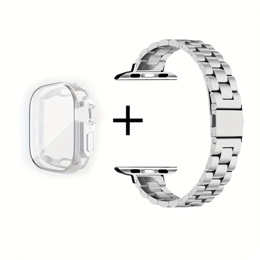 Slim Waist Apple Watch Steel Band & Half Shell Case 3-Piece Set for an Everyday Personal Care Routine
