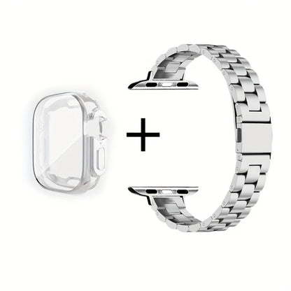 Slim Waist Apple Watch Steel Band & Half Shell Case 3-Piece Set for an Everyday Personal Care Routine