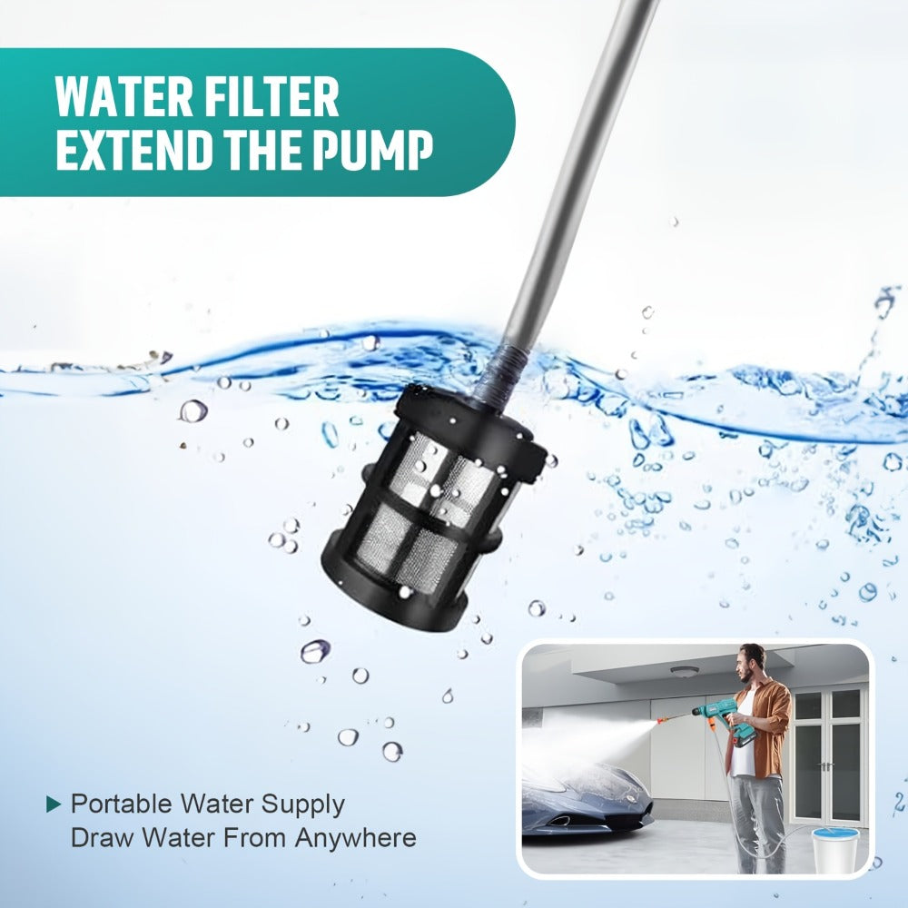 Car Pressure Washer with 500 PSI Listing, 6-in-1 Spray Nozzle, 5m Hose and One or Two Batteries
