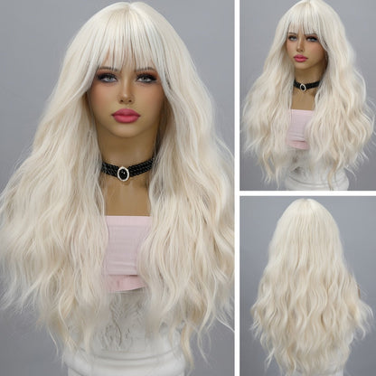 Synthetic Wig Long Style, Six Color Choices with 24-Inch Length for Parties with Model-Specific Color, Length and Cap Options